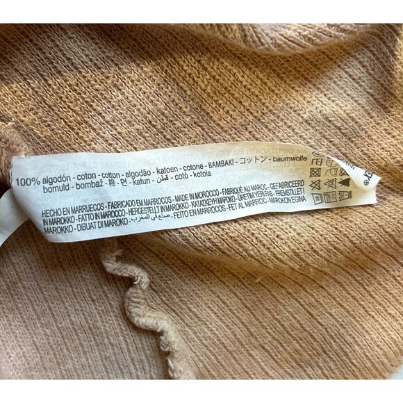 Zara Womens Sz M Embroidered Knit Tie Dye Maxi Dress Beige Boho Cottagecore - Picture 6 of 6